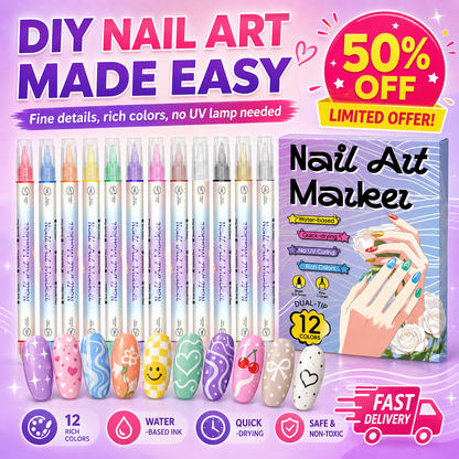 🥳2026 HOT SALE🥳💞50K+ SOLD!💅✨ 50% OFF! DIY Nail Art Marker Pen Set