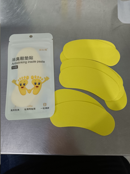 Lemon Scented Shoe Deodorizer Patches Odor Eliminating Stickers for Sneakers and Insoles 10 Pieces