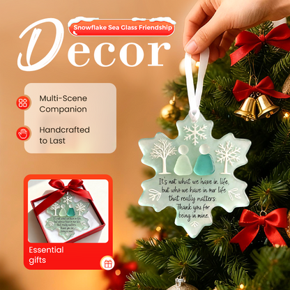 🎉 2026 Sale — Over 20,800 Sold!❄ Snowflake-Shaped Sea Glass Friendship Decor – Handcrafted ✨