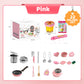🍳50% OFF NOW! Kids Real Cooking Mini Kitchen Set, 22 PCS Functional Real Cookware Toy, Safe Mini Stove Cooking Playset for Little Chefs, Pink & Blue Available