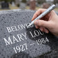 ⏰🔥50% OFF! 💛 Golden Tombstone Marker – Restore Names & Dates, Weatherproof & Precise ✍️🕊️