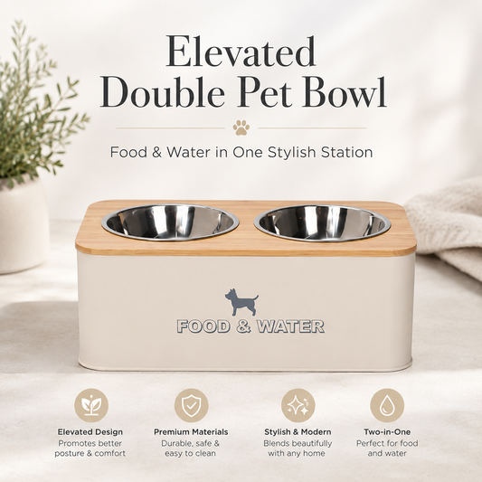 Stainless Steel Detachable Double Pet Bowl