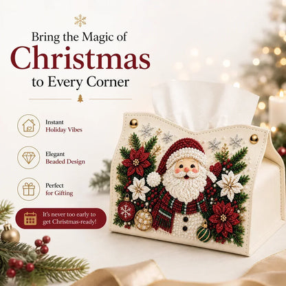 🎄 LIMITED-TIME 50% OFF! ✨ Beaded Christmas Tissue Box Cover – Festive, Decorative 🎁