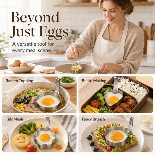 🥚🍳304 Stainless Steel Egg Ring Mold – Fun Shapes, Leak-Resistant Flat Base & Easy-Release