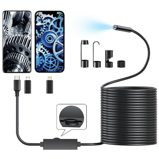 ✨TechView™🇬🇧HD Endoscope Camera for iPhone & Android – 1920P Inspection Scope with 8 Adjustable LED Lights 🔍📱