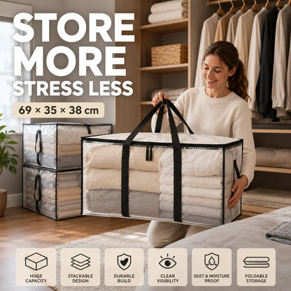 💥LAST DAY HOT SALES 50% OFF📦Large Heavy-Duty Thick Plastic Clear Storage