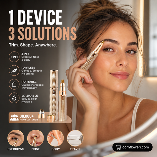 🔥 Portable Electric Eyebrow Trimmer – Interchangeable Heads 🪒