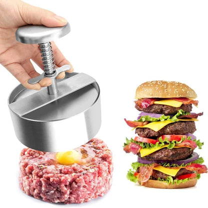 ⏳Time-Limited Special⏰Manual Meat Press for Burger Patties – 304 Stainless Steel, Dishwasher Safe & Non-Stick ✨