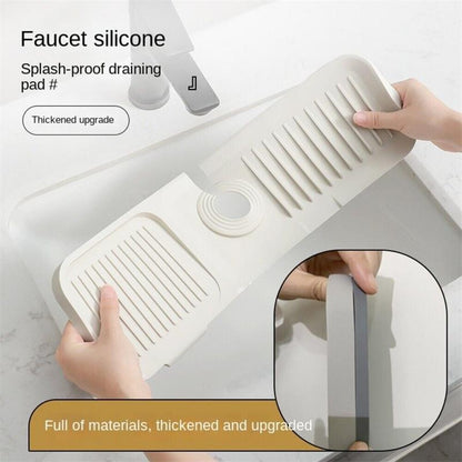🚰💧 LIMITED TIME 50% OFF! Kitchen Bathroom Faucet Sink Splash Guard Mat – Silicone Drip Catcher, Thickened Waterproof Drain Pad – 2 Sizes ✨