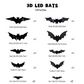 🦇Halloween 3D Bat LED Wall Light Decor🎃💡