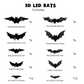 🦇Halloween 3D Bat LED Wall Light Decor🎃💡