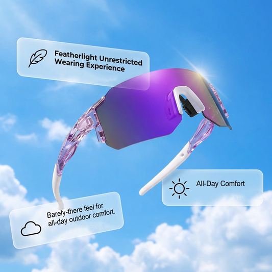 🕶️ LIMITED-TIME 50% OFF! 🚴 Large Frame Sports Sunglasses – UV390 Protection, 26.9g Lightweight, HD PC Lens