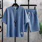 Men's Waffle Knit T-Shirt & Shorts Set