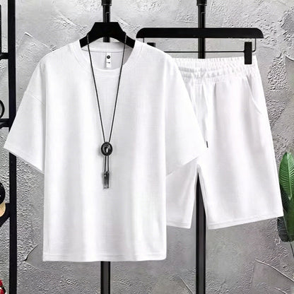 Men's Waffle Knit T-Shirt & Shorts Set