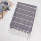 Cotton Blend Striped Tassel Beach Towel