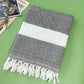 Cotton Blend Striped Tassel Beach Towel