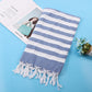 Cotton Blend Striped Tassel Beach Towel