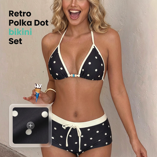 Polka Dot Halter Bikini Set 👙