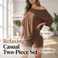 Women's Solid Color Relaxed Fit Top and Shorts Outfit