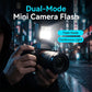 📸 Pocket-Sized Camera Flash – Dual Mode, Hot Shoe Mount, USB-C Recharge ⚡