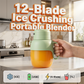 High-Power Portable Blender with 12-Blade System