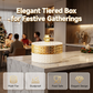 Festive Chinese Red Snack Storage Box Elegant Diamond Pattern Dried Fruit Tray