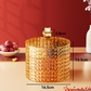 Festive Chinese Red Snack Storage Box Elegant Diamond Pattern Dried Fruit Tray