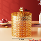 Festive Chinese Red Snack Storage Box Elegant Diamond Pattern Dried Fruit Tray