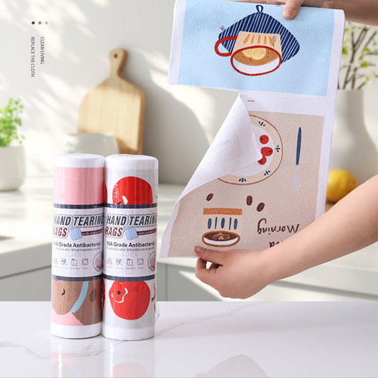 Tearable Microfiber Cleaning Rag Roll