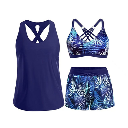 🎁2026 New Arrivals 50% OFF💥Tankini Set with Shorts – Vibrant Prints, Mix & Match – Stylish Beach Look.