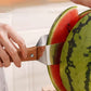 Triangle Stainless Steel Fruit Cutter with Wood Handle for Kitchen