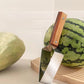Triangle Stainless Steel Fruit Cutter with Wood Handle for Kitchen