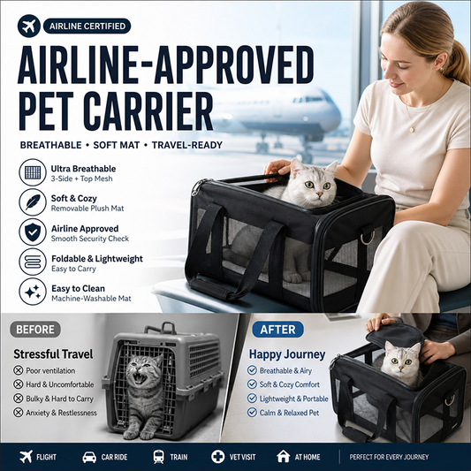 Breathable Pet Carrier Bag with Detachable Shoulder Strap