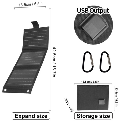 Portable Solar Panel with USB Charging