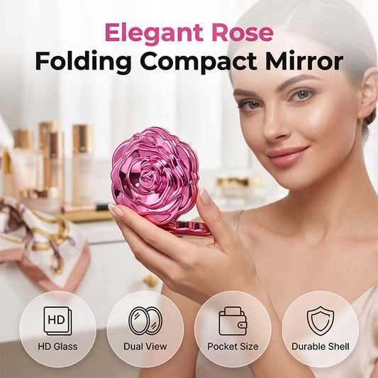 Elegant Rose Gold Folding Makeup Mirror