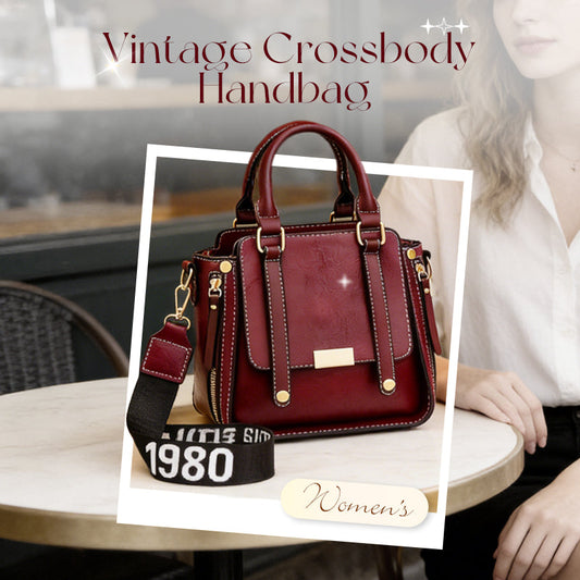 Women's Vintage Crossbody Handbag with Adjustable Strap