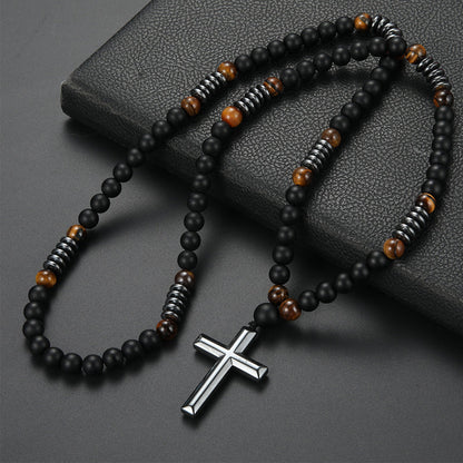 Men's Retro Necklace with Cross Pendant