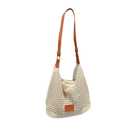 🌴Woven Tote Hot Arrival 50% Off👜Roomy Summer Essential🛍️ Beige knitted bag, spacious |