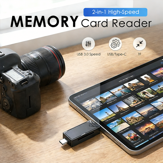 💾 50% Off – 2-in-1 Memory Card Reader, High-Speed Data Transfer