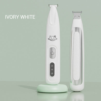 Silent Pet Hair Clipper with LED Light and Ceramic Blade for Dogs and Cats