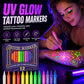 🔥 50% OFF! ✨ Glow Party Tattoo Pens | Temporary UV Body Art Markers | Fun Glow-in-the-Dark Designs for Parties, Festivals & Events 🎉
