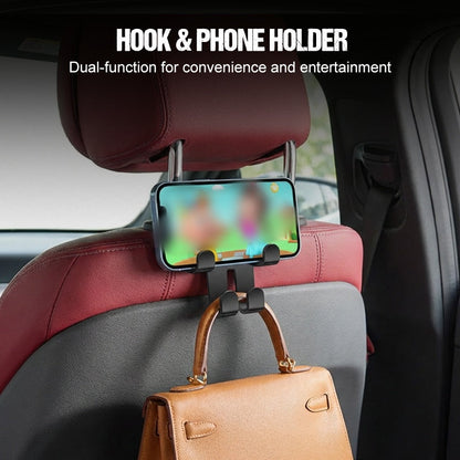 2-in-1 Car Headrest Hook & Phone Holder