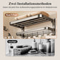 Fold-out wall-mounted towel rail with hooks