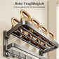 Fold-out wall-mounted towel rail with hooks