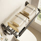 Fold-out wall-mounted towel rail with hooks