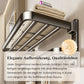 Fold-out wall-mounted towel rail with hooks