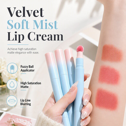 👄Soft Matte Finish Lipstick with Puff Applicator
