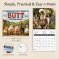 🍑🐾 BUTT Seriously… 2027 Funny Animal Wall Calendar