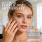 💅 12-Color Nail Art Pens: 0.7mm Ultra-Fine Tip, Quick-Dry, Waterproof, Water-Based, Fade-Resistant