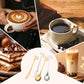 Vintage Leaf-Shaped Stainless Steel Teaspoon & Dessert Fork
